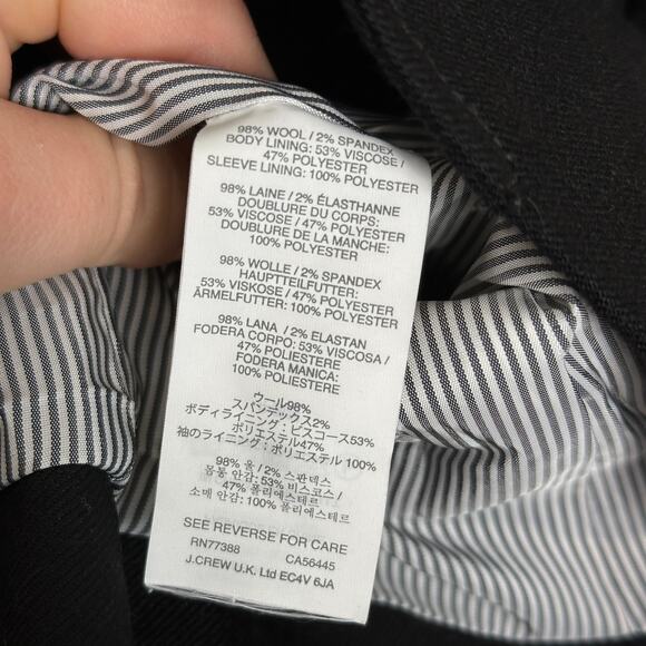 J. CREW Classic Schoolboy Blazer Wool Black Sz 4 Tall {BB12} - Picture 6 of 7